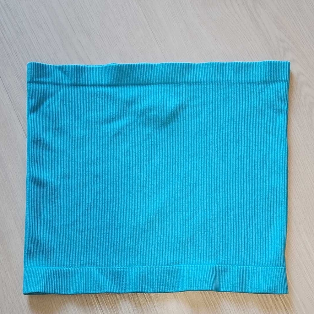 Charlotte Russe Bright Turquoise Ribbed Tube Top